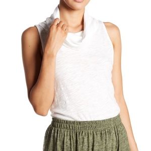 Free People White Cowl Neck Tank Top NWT